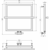 Водяной полотенцесушитель Сунержа Штиль EU50+ 530х530 00-0256-5353 Хром — фото 4, Водяные полотенцесушители
