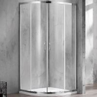 Душевой уголок Azario Milton 100х100 AZ-ND2142 1000 профиль Серебро стекло прозрачное — фото 1, Душевые уголки четверть круга