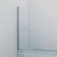 Шторка на ванну Iddis Ray 80х140 RAY6CS8i90 профиль Хром стекло прозрачное — фото 2, Шторки для ванной распашные