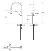 Смеситель для раковины Bronze de Luxe Scandi 9015B Черный матовый — фото 5, Смесители для раковины
