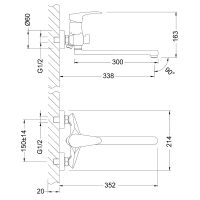 Товар: Смеситель для ванны Lemark Linara LM0451C универсальный Хром - фото 2 Смеситель для ванны Lemark Linara LM0451C универсальный Хром — фото 2, Для душа и ванны