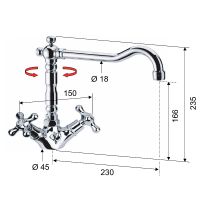 Смеситель для раковины Remer Liberty 13ALIDO Золото — фото 2, Смесители для раковины