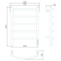 Электрический полотенцесушитель Larusso Классик П5 400х600 4670078536396 Хром — фото 2, Электрические полотенцесушители