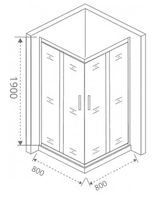 Товар: Душевой уголок Good Door Cofe CR-80-C-B 80x80 КФ00005 профиль Черный стекло прозрачное - фото 2 Душевой уголок Good Door Cofe CR-80-C-B 80x80 КФ00005 профиль Черный стекло прозрачное — фото 2, Душевые уголки