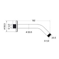 Кронштейн для верхнего душа Iddis 001MINSi61 Хром — фото 3, Комплектующие для душевого оборудования