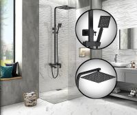 Душевая система ALMAes ECO GK-0315 Черная матовая — фото 4, Душевые стойки