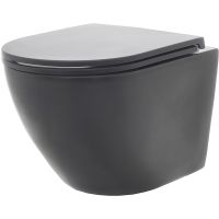 Унитаз AQUAme AQM2002MB подвесной Черный матовый с сиденьем Микролифт — фото 1, Унитазы