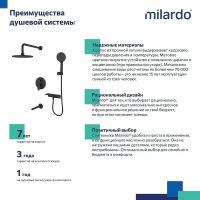Душевая система Milardo Rora Черная матовая арт-RORBL03M68 — фото 9, Встраиваемые душевые комплекты