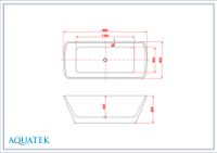 Ванна акриловая,отдельностоящая, AQUATEK AQ-K27880 КВАДРО 1800*800*600. В комплекте со сливом и ножк — фото 2, Акриловые ванны