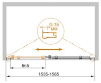Душевая дверь CEZARES PRATICO-BF-1-155-C-Cr — фото 2, Душевые двери в нишу