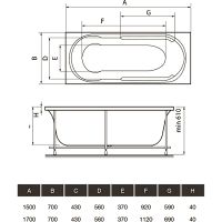 Акриловая ванна Relisan Eco Plus Прага 150x70 Гл000022032 без гидромассажа — фото 3, Акриловые ванны
