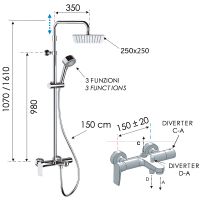 Душевая система Remer Dream D34AUFD25 Хром — фото 2, Душевые стойки