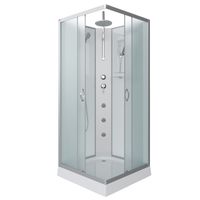 Душевая кабина Niagara Classic NG-1101-14BKTG (90х90х210) низкий поддон(13см),стекло матовое,3 места — фото 1, Душевые кабины