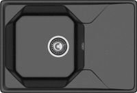 GRANFEST Мойка UNIQUE 740L 1-чаша+крыло 740*500мм черный арт.GF- — фото 2, Кухонные мойки