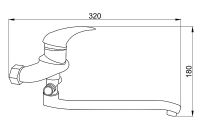 Смеситель для ванны Сантаком StOmega 3308Н универсальный Хром — фото 2, Смеситель для ванны