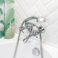 Смеситель для ванны Ростовская Мануфактура Сантехники Boou BA5318-2-B702 Хром — фото 3, Для душа и ванны