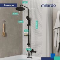 Душевая система Milardo Ideal Spa ILSBL3FM76 Черный матовый — фото 8, Душевые стойки