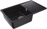 GRANFEST Мойка QUARZ 52 1-чаша+крыло 760*480мм черный арт.GF-ZL- — фото 2, Кухонные мойки
