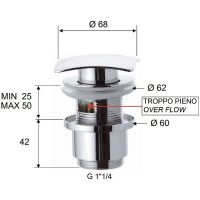 Донный клапан Remer 905SCC2114 click-clack Хром — фото 2, Донные клапаны