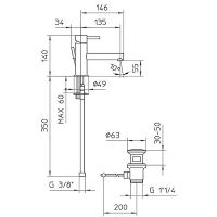 Смеситель для раковины Bossini Oki Z005301.021 Золото — фото 2, Смесители для раковины