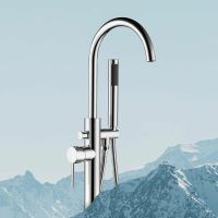 Смеситель для ванны Swedbe Spira Хром арт-4000 — фото 5, Смесители напольные