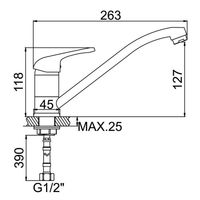 Смеситель для кухни Accoona H60 A5160 Хром — фото 2, Смесители для кухни