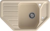GRANFEST Мойка CORNER 800E угловая 800*500мм кашемир арт.GF- — фото 2, Кухонные мойки