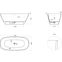 Товар: Ванна из искусственного камня Salini Sofia 170х80 102526M Белая матовая - фото 6 Ванна из искусственного камня Salini Sofia 170х80 102526M Белая матовая — фото 6, Ванны из искусственного камня