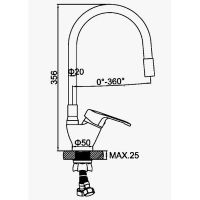 Товар: Смеситель для кухни D-Lin D150628-1C Хром Черный - фото 2 Смеситель для кухни D-Lin D150628-1C Хром Черный — фото 2, Смесители для кухни