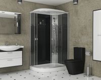 Товар: Душевая кабина Niagara Eco NG-4512-14R BLACK (120х80х215) низкий поддон(13см),стекло мозаика,3 места - фото 3 Душевая кабина Niagara Eco NG-4512-14R BLACK (120х80х215) низкий поддон(13см),стекло мозаика,3 места — фото 3, Душевые кабины