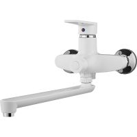 Смеситель для ванны Ростовская Мануфактура Сантехники PL6-006E универсальный Белый Хром — фото 1, Для душа и ванны