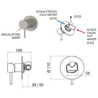 Смеситель для душа Remer X-Style Inox SSX30L Нержавеющая сталь — фото 2, Смеситель для душа