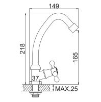 Товар: Кран для одного типа воды Accoona Эконом A4776 Хром - фото 2 Кран для одного типа воды Accoona Эконом A4776 Хром — фото 2, Краны
