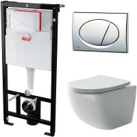 Комплект унитаза Ceramicanova Forma CN3009 с инсталляцией Alcaplast Sadromodul AM101/1120-3:1 RU M71 — фото 1, Комплекты унитаз + инсталляция