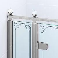 Душевой уголок Ambassador Royal 100x100 18015107-L профиль Хром стекло прозрачное с рисунком — фото 4, Душевые уголки