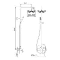Душевая колонна со смесителем CEZARES PORTA-CD-SR — фото 3, Душевые стойки
