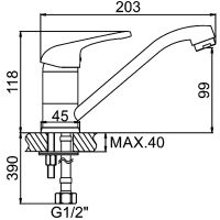 Смеситель для кухни Ledeme H39-B 4539-ВL Хром — фото 2, Смесители для кухни