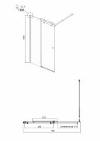 Шторка на ванну Ambassador Bath Screens 100х140 16041116 профиль Хром стекло прозрачное — фото 5, Шторки для ванной раздвижные