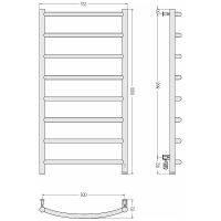 Электрический полотенцесушитель Сунержа Галант 4.0 1000x500 R 12-0831-1050 Белый — фото 2, Электрические полотенцесушители