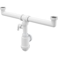 Сифон для кухонной мойки Alcaplast A448P-DN50/40 Белый — фото 1, Кухонные мойки, фильтры и аксессуары . Сифоны