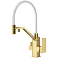 Смеситель для кухни Raglo R85.62.03 Золото матовое Белый — фото 1, Смесители для кухни