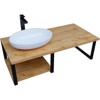 Столешница под раковину 1MarKa Grunge Loft 120 Ц0000004100 над стиральной машиной Дуб вотан — фото 1, Столешницы под раковину