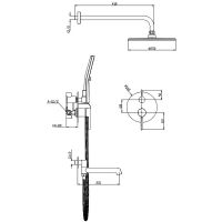 Душевая система Raglo R20.27 Хром — фото 2, Встраиваемые душевые комплекты