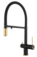 Rivelato Смеситель для кухни Adria U-обр. гибкий излив с краном питьевой воды D-35мм antracite oro а — фото 1, Смесители для кухни