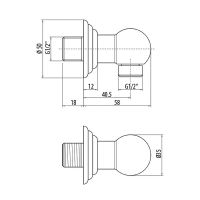 Шланговое подключение Gattoni Programma Doccia PRARE11V0 Бронза — фото 2, Шланговые подключения