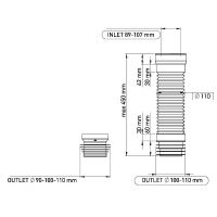 Гибкая труба для унитаза Nova 7013 d110 l=350 мм — фото 2, Гофры и отводы