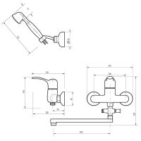 Товар: Смеситель для ванны Veragio Larutta VR.LRT-3605.CR универсальный Хром - фото 2 Смеситель для ванны Veragio Larutta VR.LRT-3605.CR универсальный Хром — фото 2, Смеситель для ванны