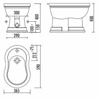 Биде Creavit Klasik Карамель арт-KL500-00PR00E-0000 — фото 2, Биде напольные