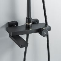 Товар: Душевая система Rose R18H R1896H с термостатом Черная матовая - фото 2 Душевая система Rose R18H R1896H с термостатом Черная матовая — фото 2, Душевые системы