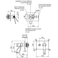Смеситель для душа Remer Slash Хром арт-SL09HRG — фото 2, Смеситель для душа